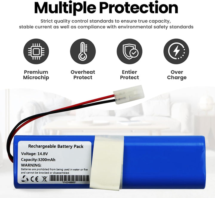 ANTIEE 3200mAh Vacuum Akku Kompatibel mit Qihoo 360 S6 Cleaner aspirateurs, Robots domestiques ménag