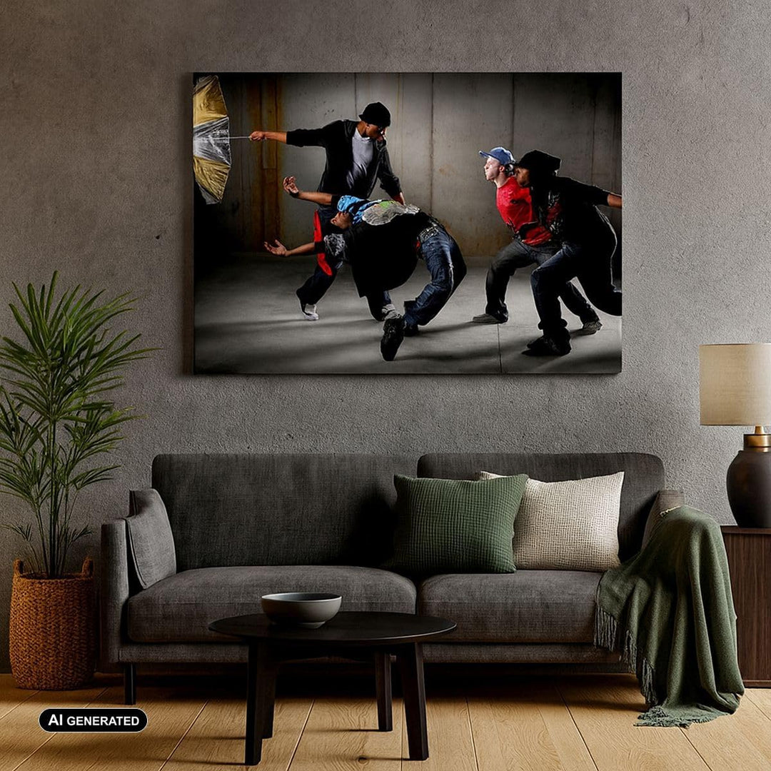 Bilder auf Leinwand 100x70cm Leinwandbild Gleichgewicht Tänzer springen Gross Wanddeko Bild Schlafzi