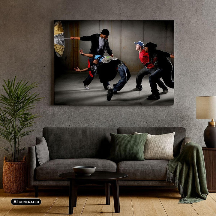 Bilder auf Leinwand 100x70cm Leinwandbild Gleichgewicht Tänzer springen Gross Wanddeko Bild Schlafzi