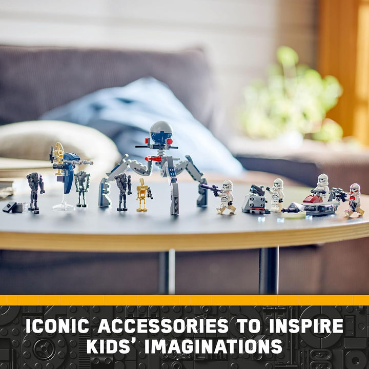 LEGO 10327 Icons Dune Atreides Royal Ornithopter, Set zum Sammeln & Star Wars Clone Trooper & Battle