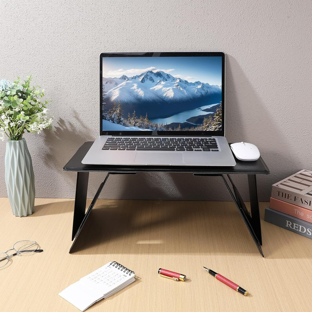 NUOBESTY Klappbarer Laptoptisch Tragbar aus Pu und Hochdichtem Material Leichter Laptopständer fürs