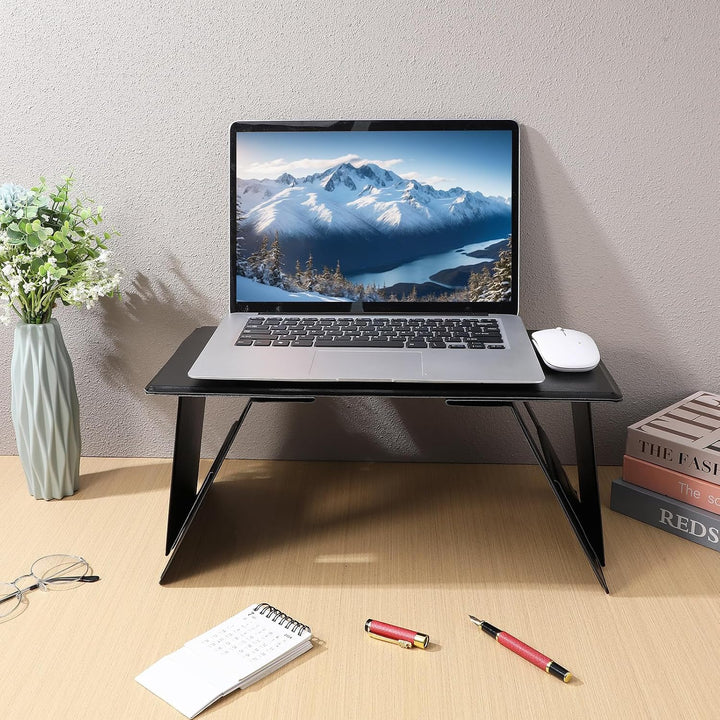 NUOBESTY Klappbarer Laptoptisch Tragbar aus Pu und Hochdichtem Material Leichter Laptopständer fürs