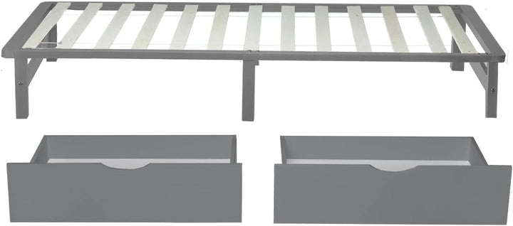 Homestyle4u Bettkasten Aufbewahrung mit Rollen Holz Grau 2er Set Bett Schublade Schubkästen 2 Stück,