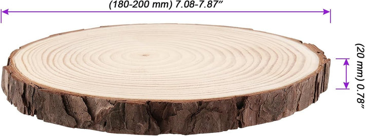 6 Stück 18-20cm Unvollendete Holzkreise, Natur Holzscheiben Rund Baumscheiben, Klein Holzscheiben zu