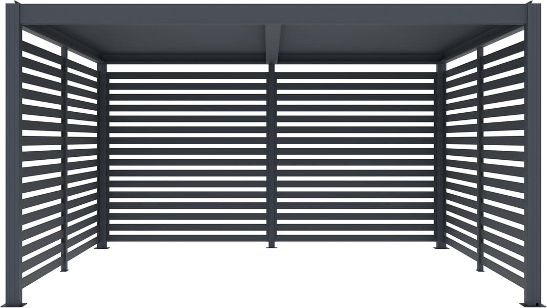 Zubehör G21 Feste Lamellenwand 3,7x2,2 m für Pergola Austin Modern 3.7, Modern 3.7