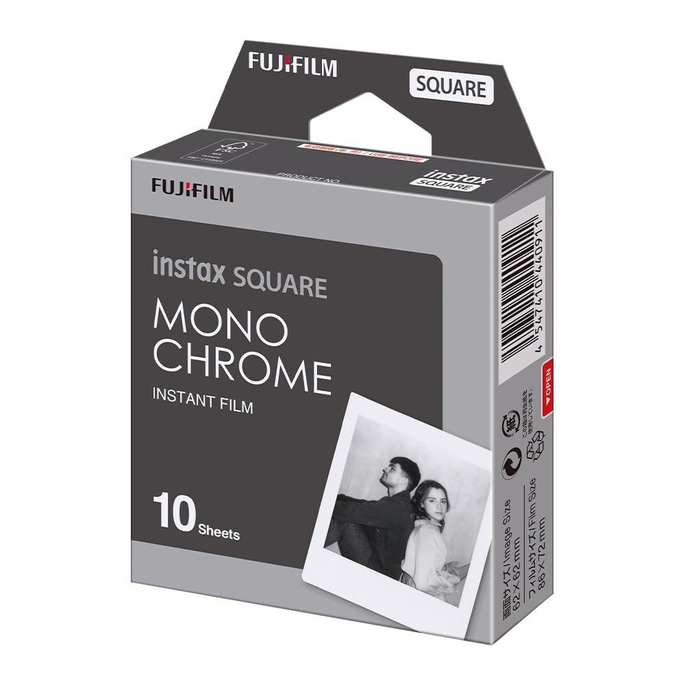 INSTAX Square Film Monochrome Monochrome Quadrat 10 shot Single, Monochrome Quadrat 10 shot Single