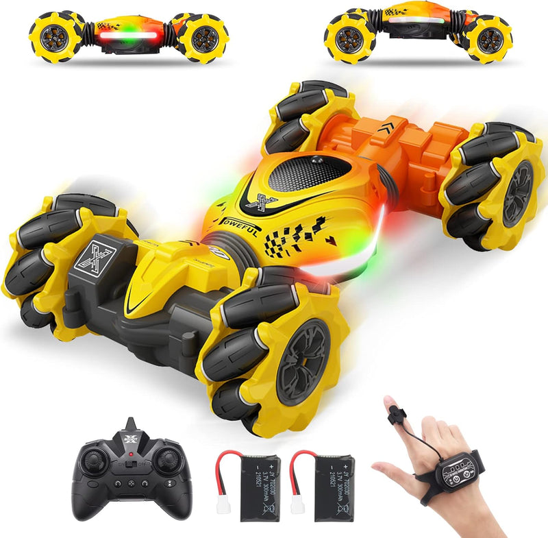 Pristar Ferngesteuertes Auto mit Handsteuerung, 2,4 GHz RC Twist Stunt Car 360° Handgeführtes Stunt-