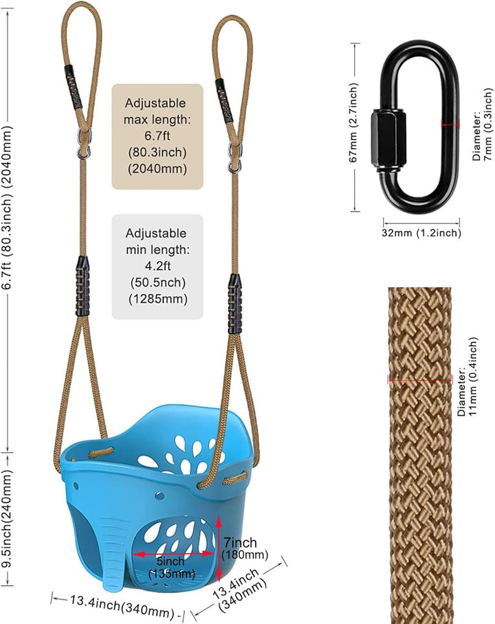 BeneLabel Schaukel Kinder, Indoor Outdoor Babyschaukel Weichen Gummi Schaukelsitz Spielplatz Gartens