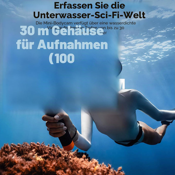 Mini Action Cam WIFI 1080P, 360° 64GB Sport Actionkamera HD mit 180° Rotierendem Objektiv,Touchscree