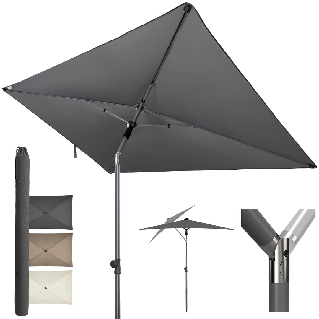 4smile SunnyShade Balkonschirm Rechteckig 210x140 cm, Sonnenschutz Balkon mit UV 50+, Sonnenschirm B