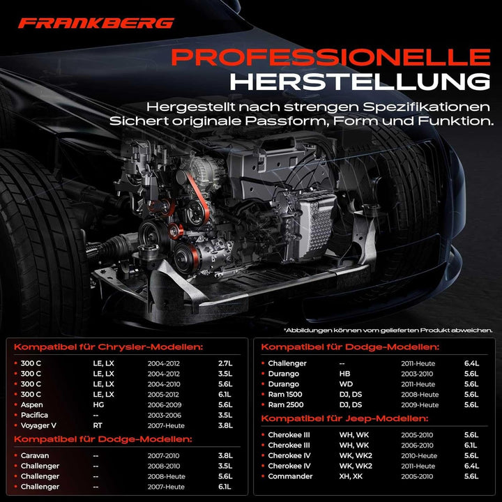 Frankberg Spannrolle Riemenspanner Keilrippenriemen für 300C Aspen Grand Voyager V Pacifica Challeng