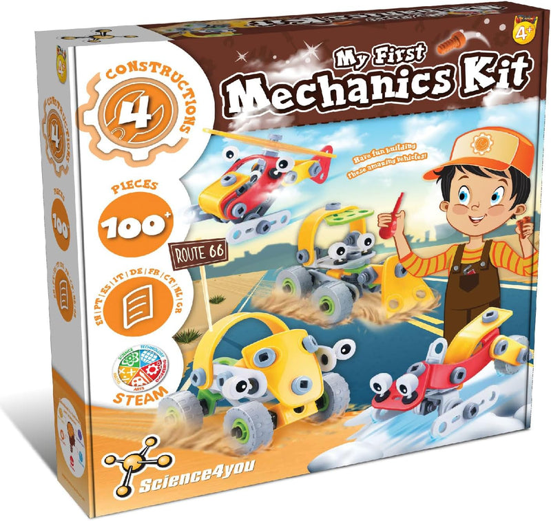 Science4you Mein Erstes Konstruktionsspielzeug ab 4 - Auto Spielzeug für Kinder mit 100+ Stück und 4