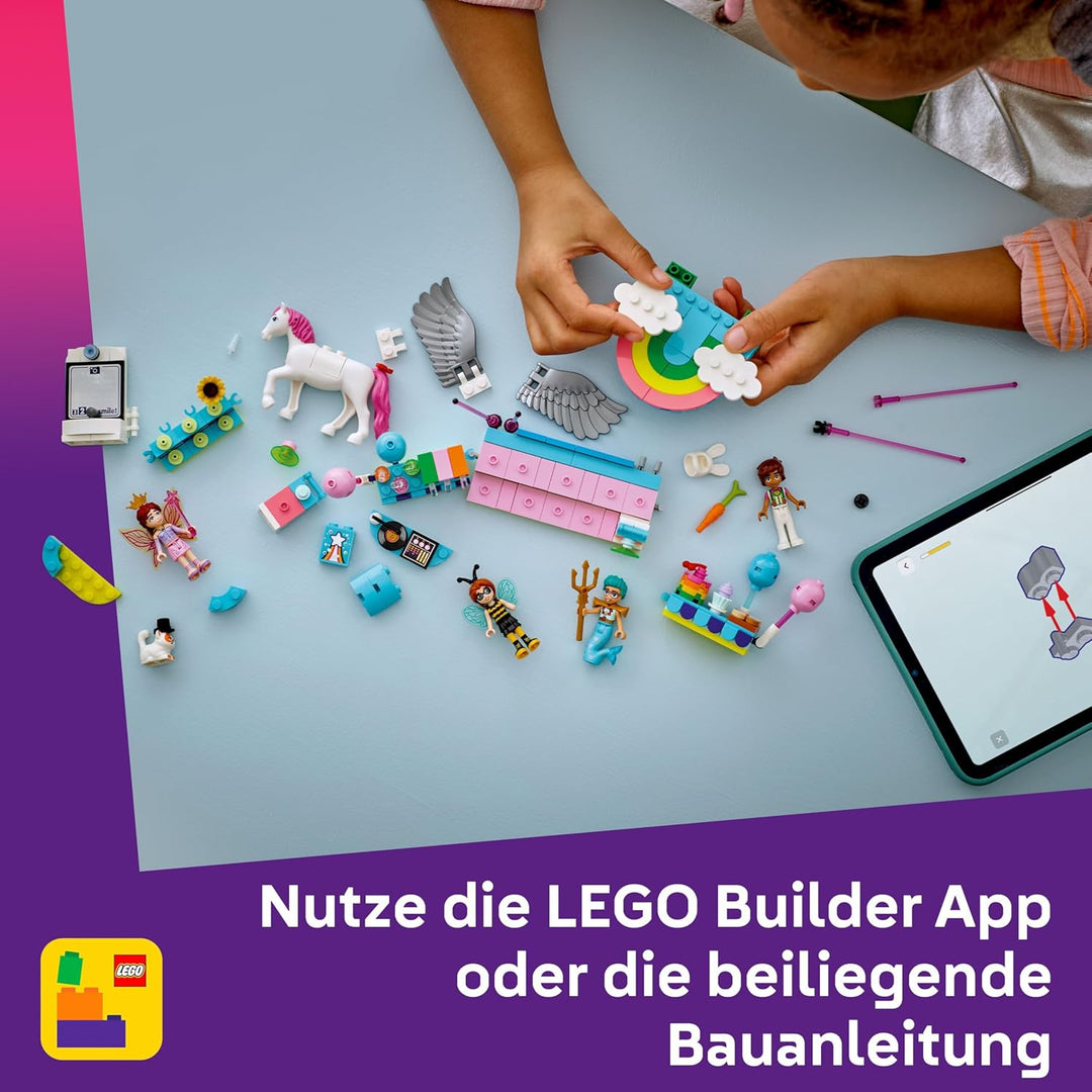 LEGO Friends Kostümparty mit Einhorn und Fee - Spielzeug für Mädchen ab 6 Jahren, inkl. Bühne, DJ-Pu