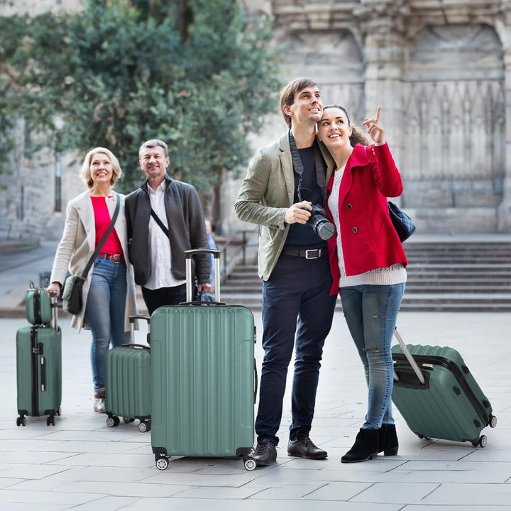 LALAHO Kofferset 5 teilig, Reisekoffer Set mit Kosmetikkoffer, Hartschalen Koffer Set aus ABS, Gepäc