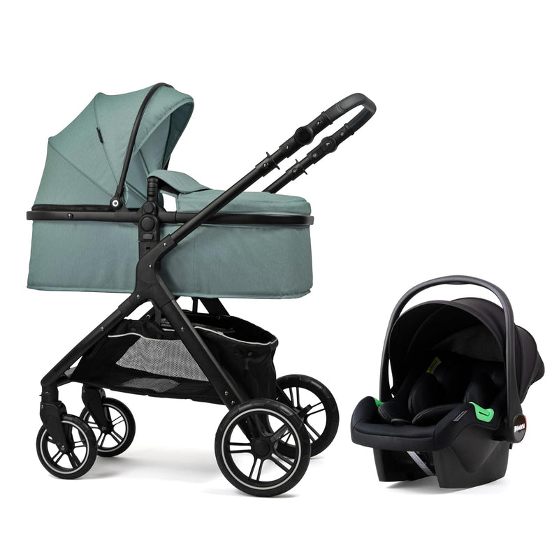 Pixini Kinderwagen Nelio 3in1 Kombikinderwagen, inkl. Babywanne & Buggy & Auto-Babyschale & Wickelta