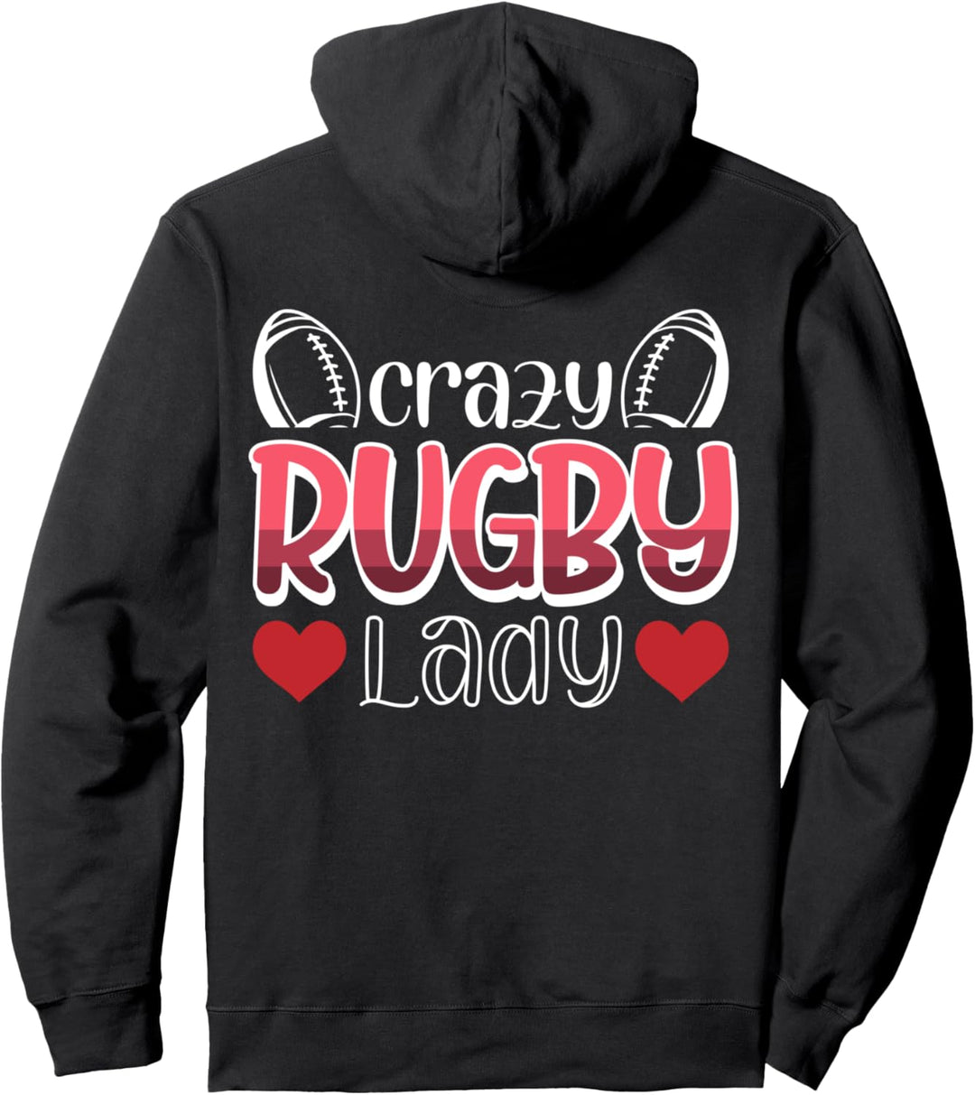 Vwol verrückte Rugby-Lady Pullover Hoodie