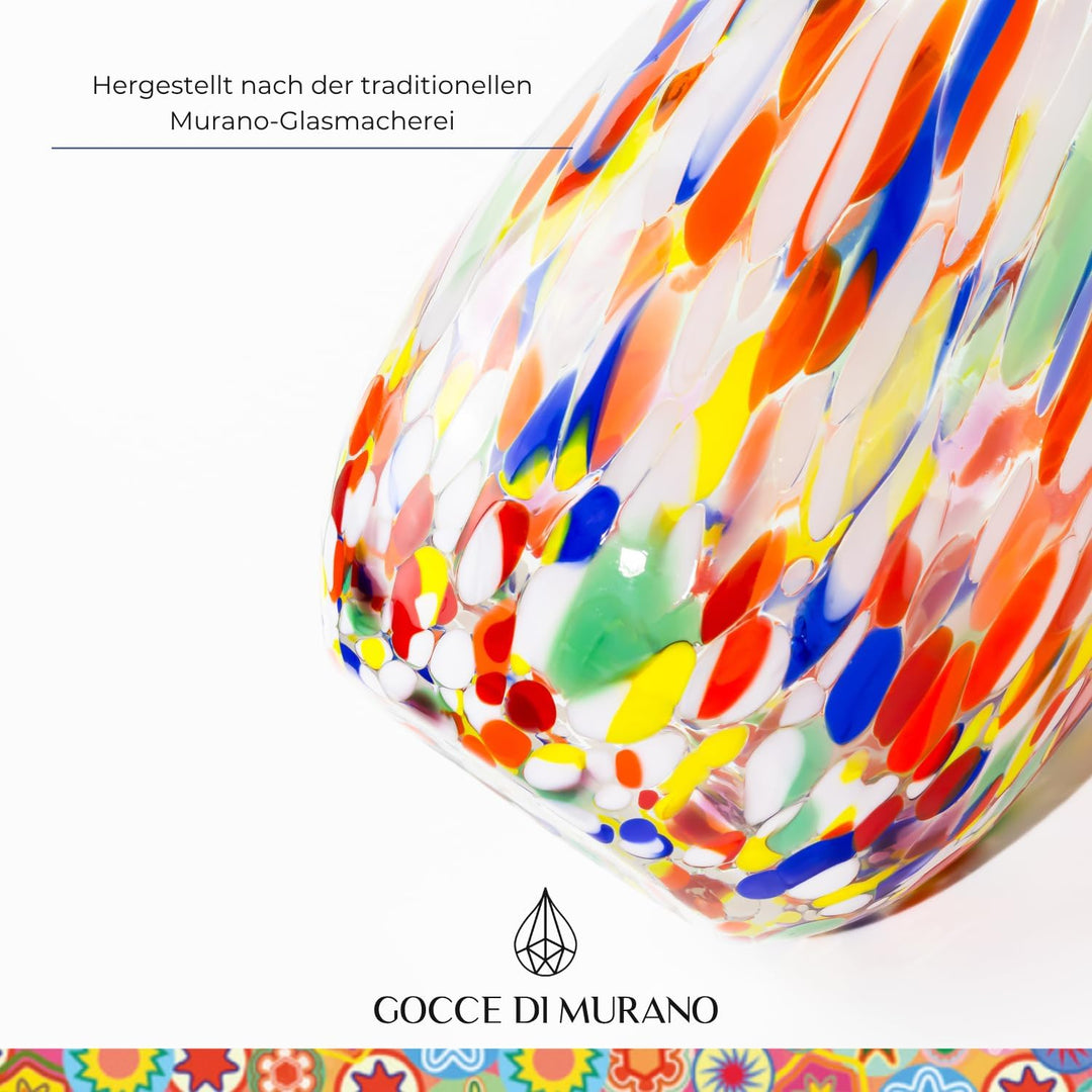 Gocce di Murano Wassergläser, hergestellt nach der Tradition der Murano-Handwerker, mundgeblasenes u