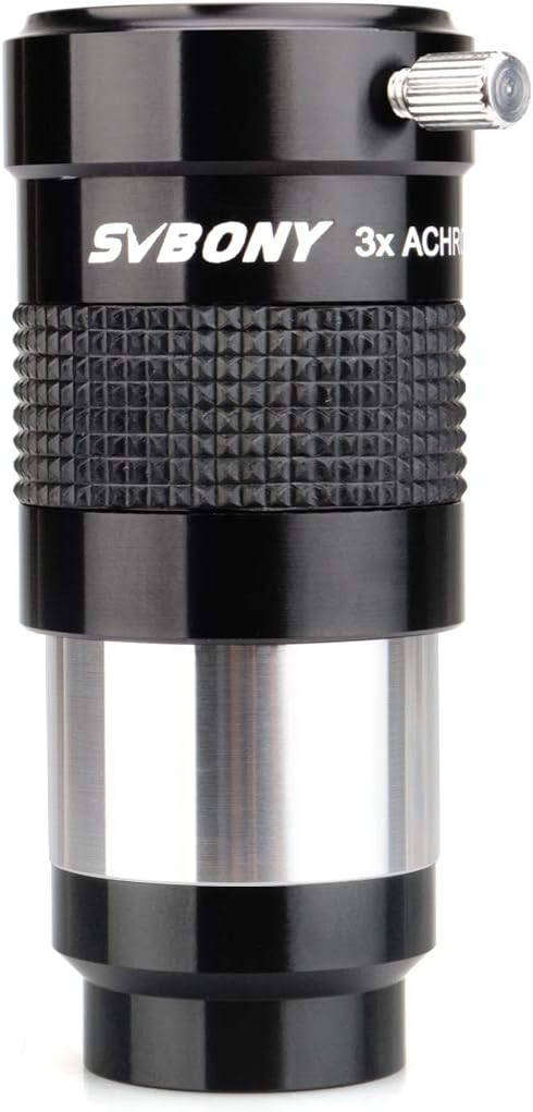 Svbony SV136 Barlowlinse 3X, 1,25 Zoll Achromatisches Barlow FMC Metallteleskop Zubehör für Planeten