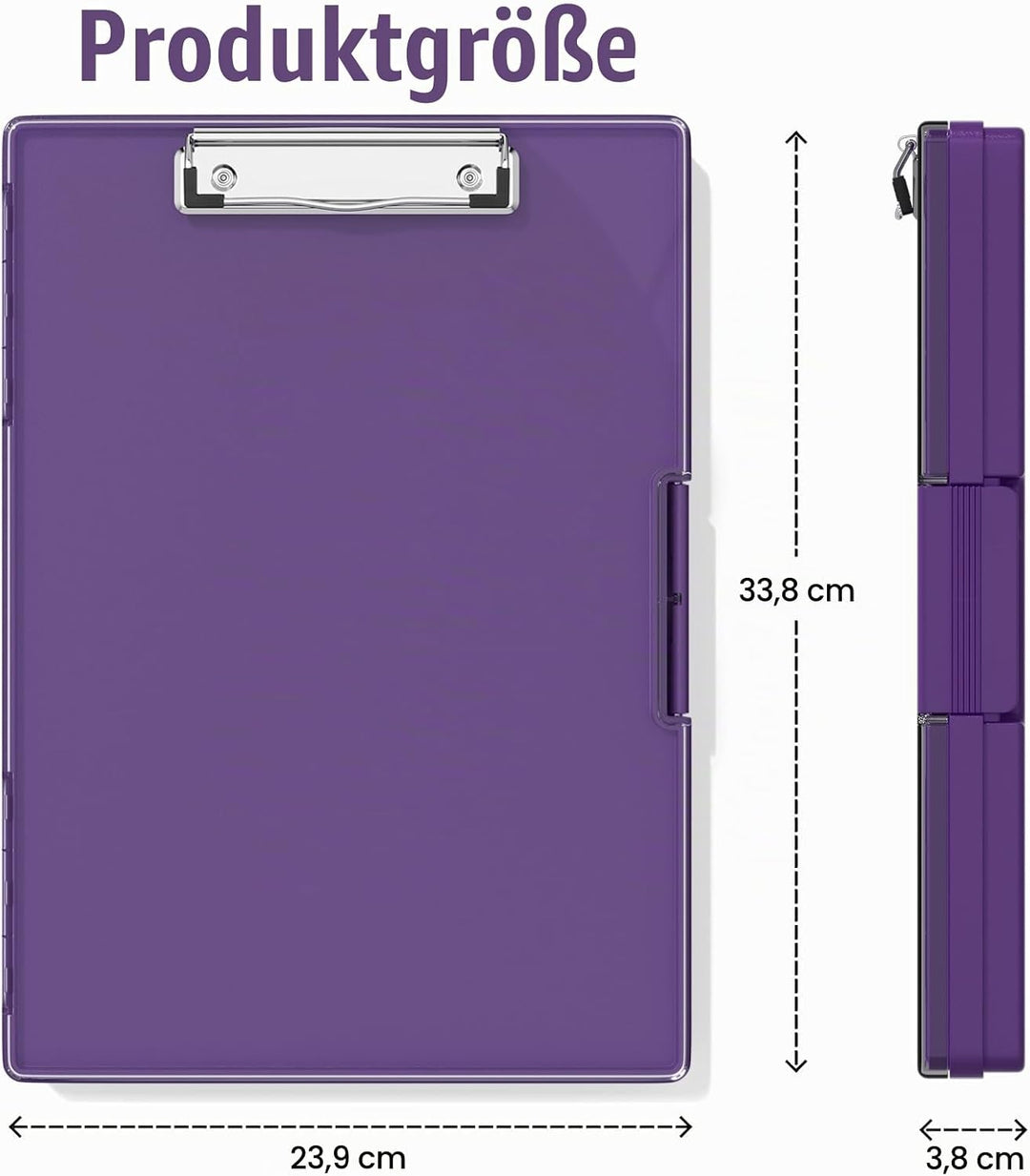 Kunststoff-Klemmbrett mit Aufbewahrung, Heavy-Duty Klemmbrett mit Dual Compartment Storage, glatte S