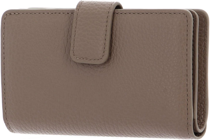 Coccinelle Metallic Soft Mini Wallet Grained Leather Warm Taupe