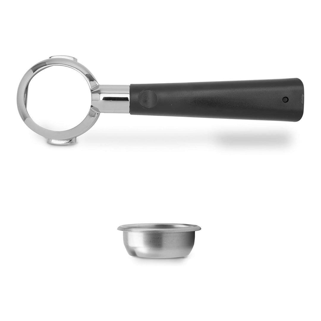 Lelit PLA570V, Bottomless Siebträger LELIT57 mit Design-Griff, Edelstahl, Designgriff aus satinbraun