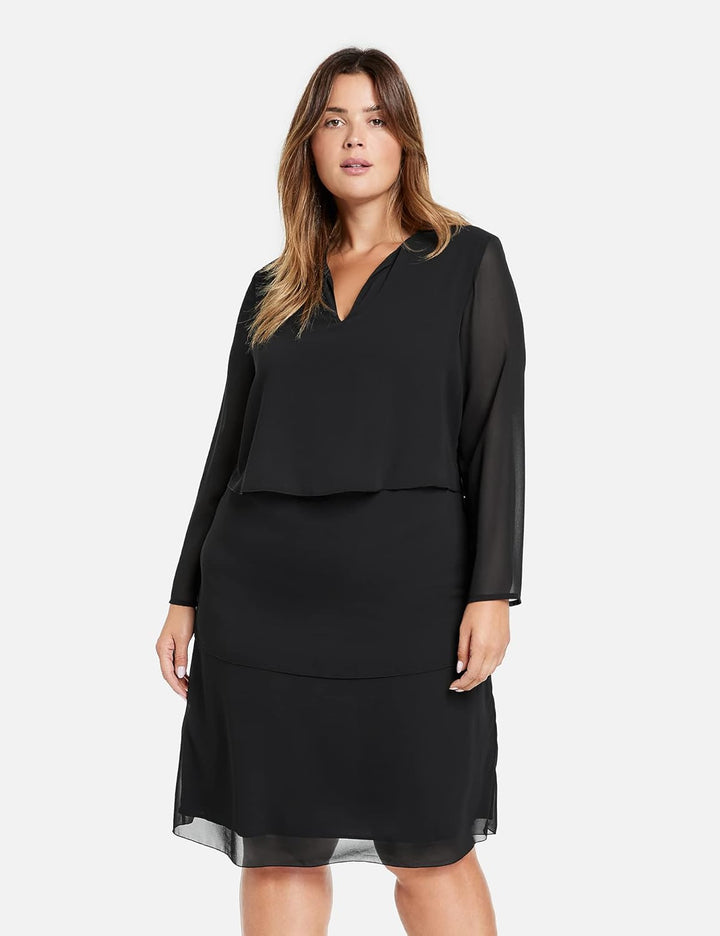 Samoon Damen Kleid, Schwarz
