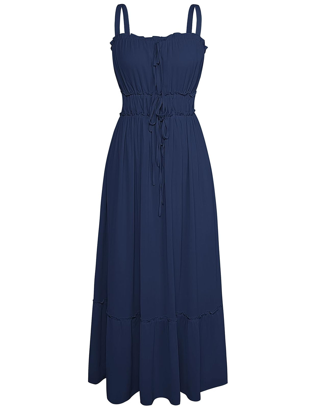 GRACE KARIN Damen Sommer Kleid Elegante Spaghettiträger A-Linie Freizeitkleid Maxi Casual Ãrmellos S