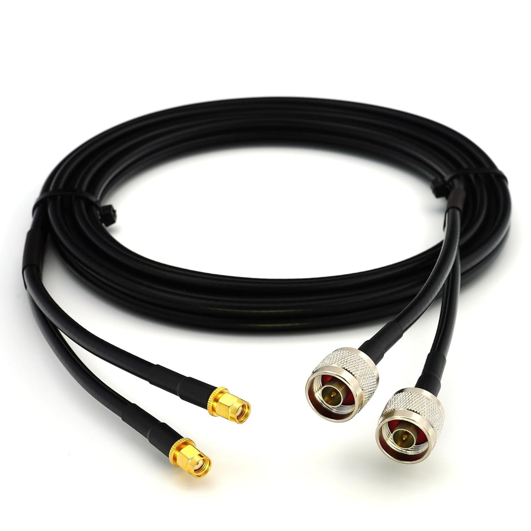 1m RP-SMA Stecker auf N Stecker Doppel-Koaxialkabel — HF-240 (LMR 240 Äquivalent) Twin Verlängerungs