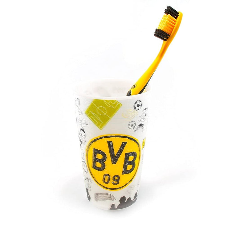 Dortmund Borussia Zahnpflege Set - Kritzel - (Zahnbürste + Zahnputzbecher) BVB 09