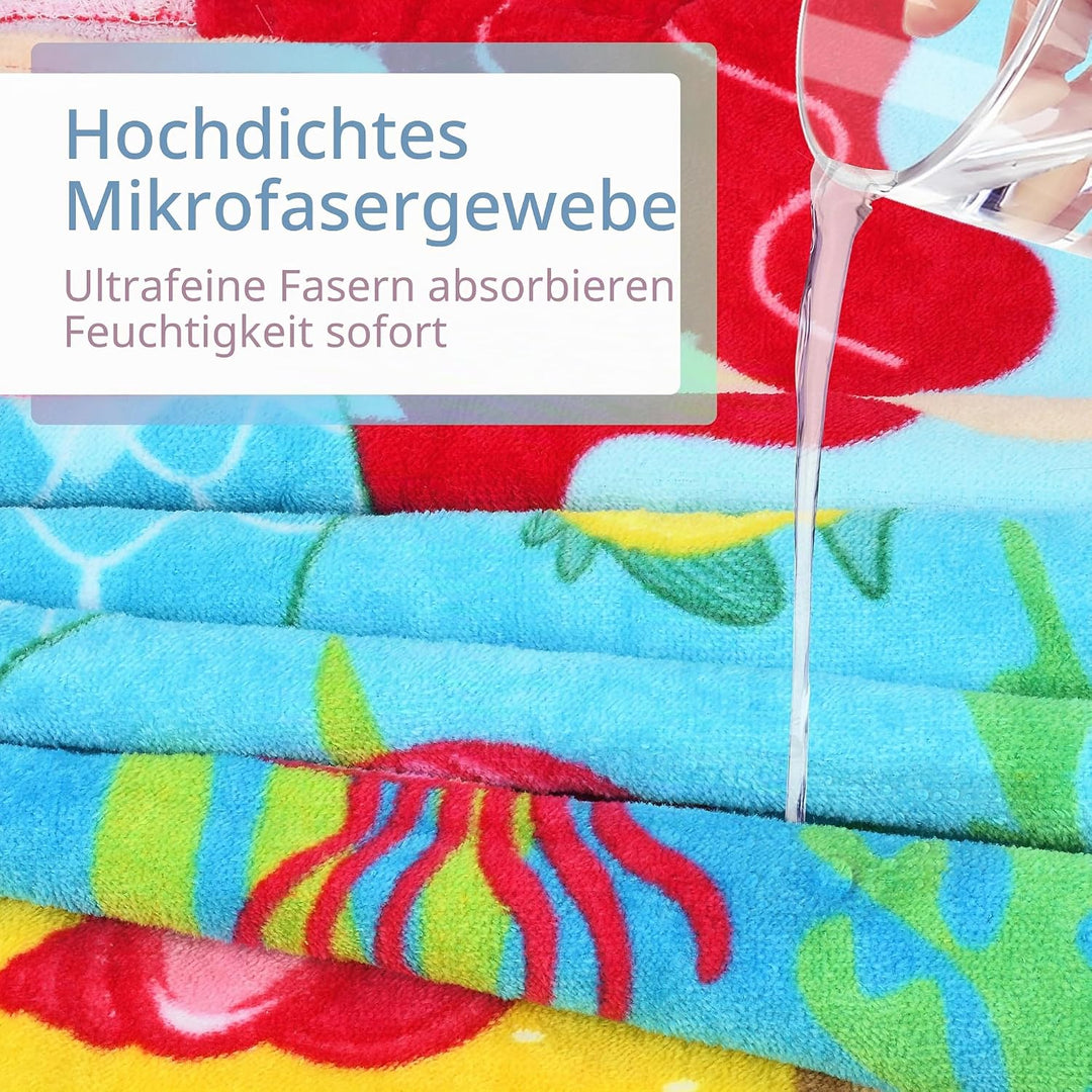 Kato Tirrinia 100% Baumwolle Badeponcho Strandtuch 90-120cm Mädchen Kinder, Absorbierender Bademante