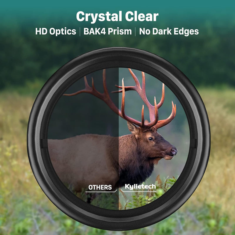 Kylietech Fernglas 12x42 HD Kompakte Ferngläser wasserdicht für Vogelbeobachtung, Wandern, Jagd, Sig