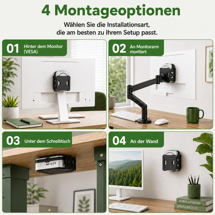 Yaotieci Metallhalterung für Mac mini M4/M4 Pro 2024 – 4 Montagearten