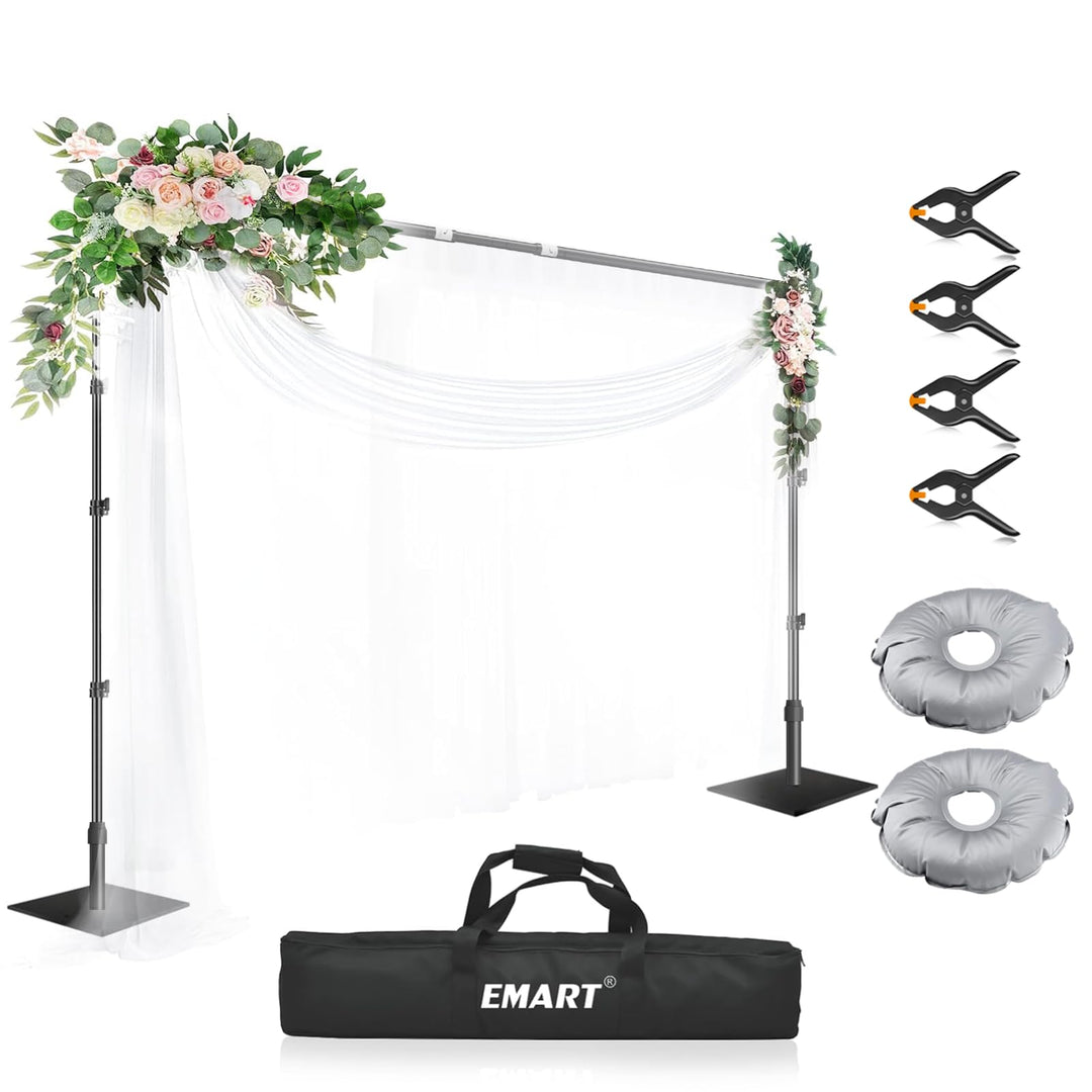 EMART Hintergrund Ständer 3x3m mit Stahlsockel, Professionelles Hintergrundsystem Fotografie Heavy D
