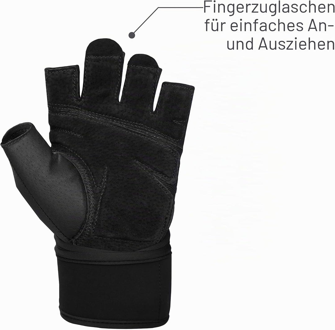 Harbinger Training Grip Wristwrap Gloves, Heavy Lifting Gloves for More Palm Protection and Wrist St