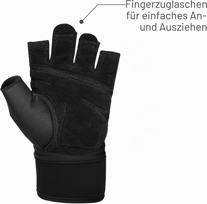 Harbinger Training Grip Wristwrap Gloves, Heavy Lifting Gloves for More Palm Protection and Wrist St