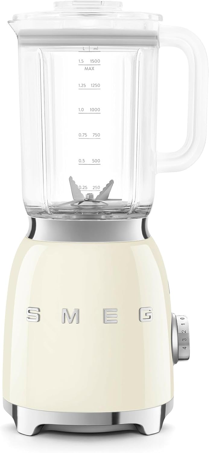 SMEG, BLF03CREU, 1,5 l Standmixer, 4 -Geschwindigkeitsstufen, 4 Automikprogramme, Abnehmbare Doppelk