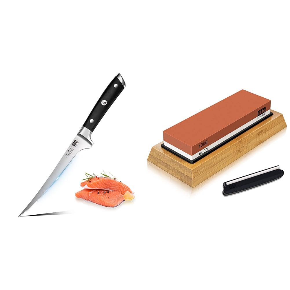 SHAN ZU Filetiermesser 7 Zoll - Randentbeinung von Fisch und Fleisch, professionelles Fischmesser &