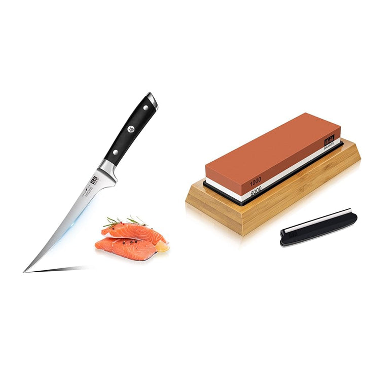 SHAN ZU Filetiermesser 7 Zoll - Randentbeinung von Fisch und Fleisch, professionelles Fischmesser &