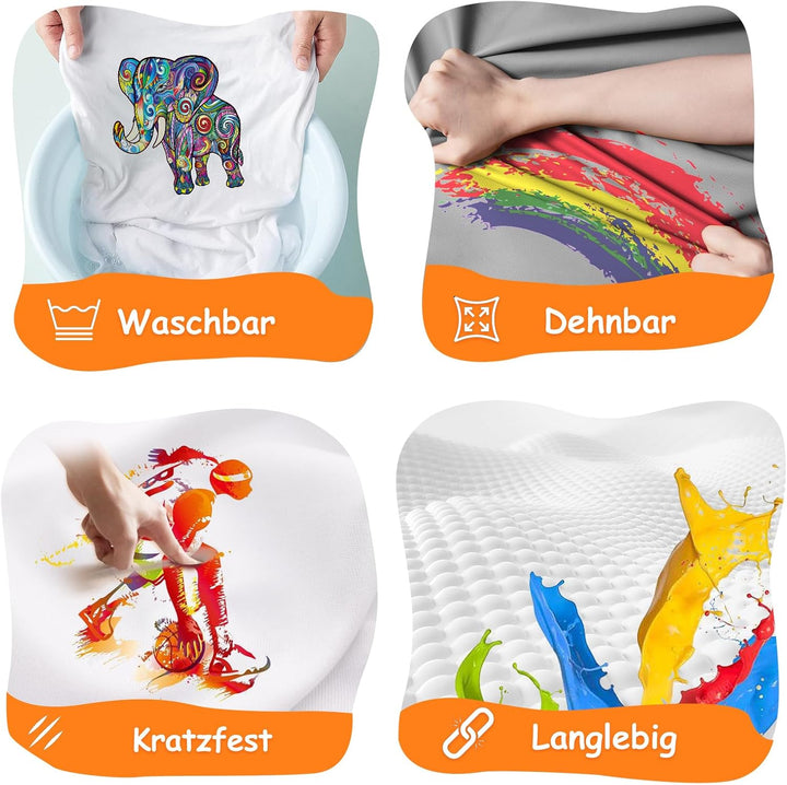 TRILINK DTF Transferfolie Papier A4 (21 x 29,7 cm) - 60 Blatt, Premium doppelseitig matt klar PreTre