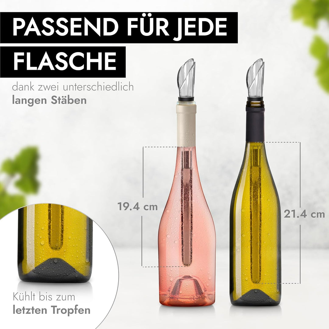 DEBARON® Premium Weinkühlstab mit Ausgiesser I Weinkühler Stab mit Extra Kühleffekt aufgrund SPT Tec