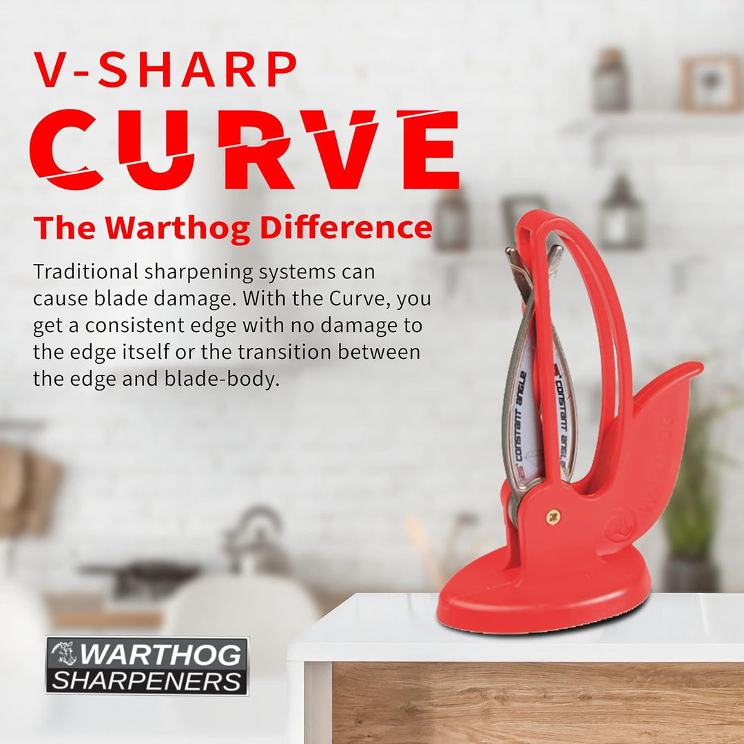 Warthog Sharpeners Messerschärfer, V-Sharp CURVE, Diamant-Messerschleifer für glatte Klingen, Einhan
