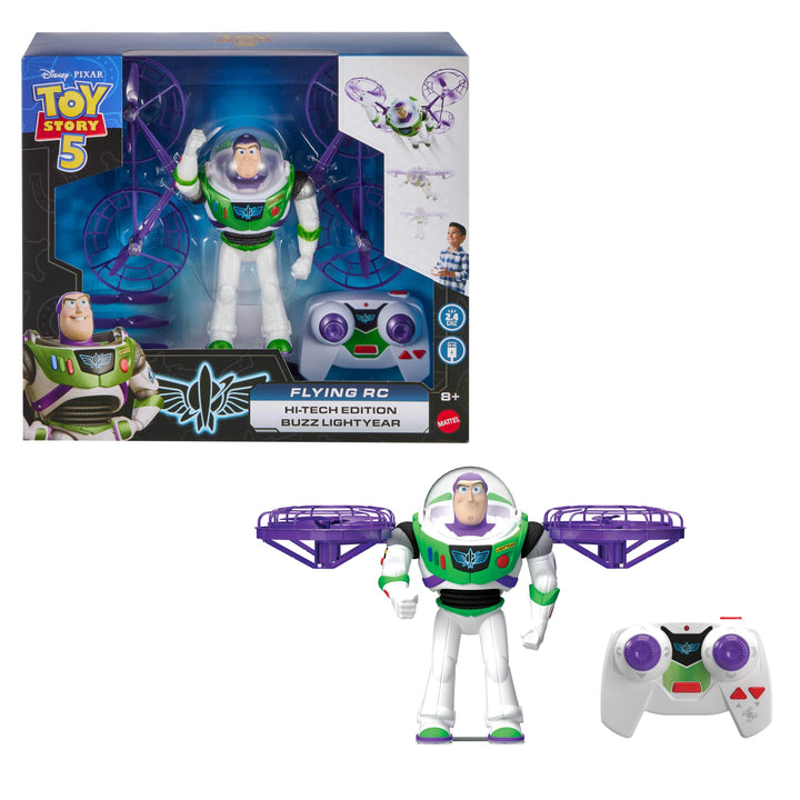 Mattel Disney und Pixar Toy Story 5 Fliegende Figur mit Fernbedienung, Hi-Tech Edition Buzz Lightyea