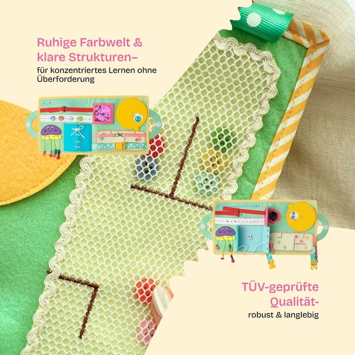 Jolly Designs – Weltraumabenteuer - 2 Seiten – Montessori Spielzeug ab 2 Jahren – Motorik & Sensorik