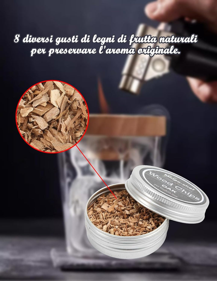 Whiskey-Holz-Räucherspäne, Apfelholz, Hickory, Eiche, Buche, Kirsche, Gemischte Holzscheite, Pfirsic