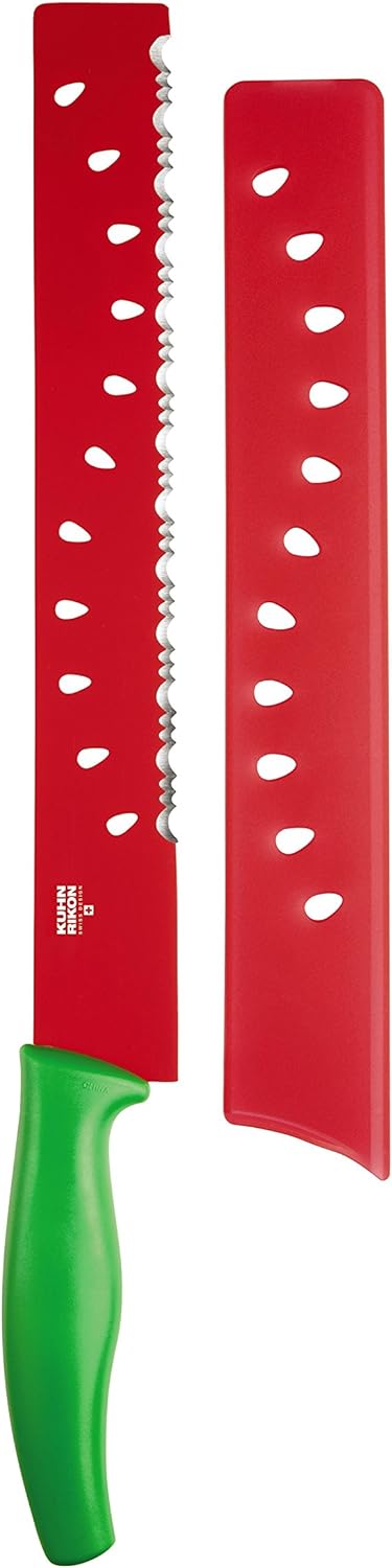 KUHN RIKON Melonenmesser 41,5cm, Edelstahl, rot-grün, 41.5 x 5 x 2 cm 41.5 x 5 x 2 cm Rot-grün, 41.5