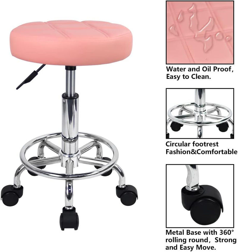 KKTONER Rollhocker mit Pedal (Rosa), Rosa