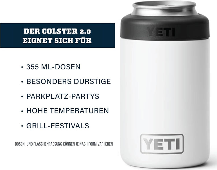 YETI Rambler Colster Dosenisolierer, White, 12oz (330ml) White - 12oz (330ml), White - 12oz (330ml)