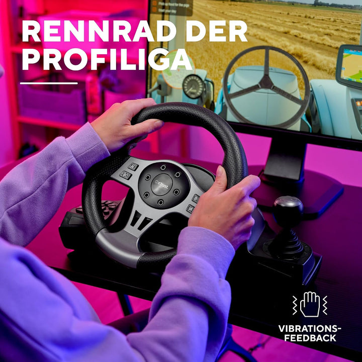 Trust GXT 289 Movi Gaming Lenkrad PC, Xbox Series X/S, PS4, Nintendo Switch, Racing Wheel mit Pedale
