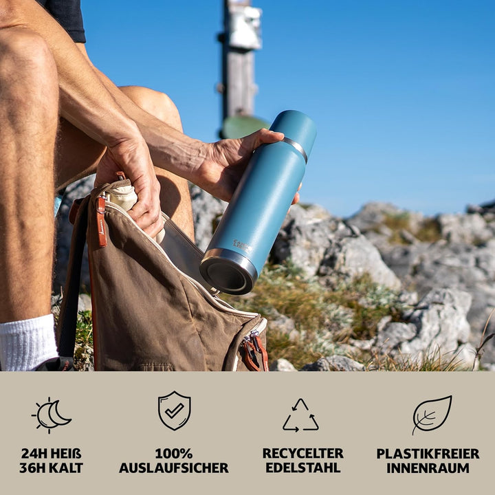Campo Libre. Jaco® Thermoskanne 1L, 750ml, 500ml I Thermos mit Becher I Unsere Thermosflasche mind.