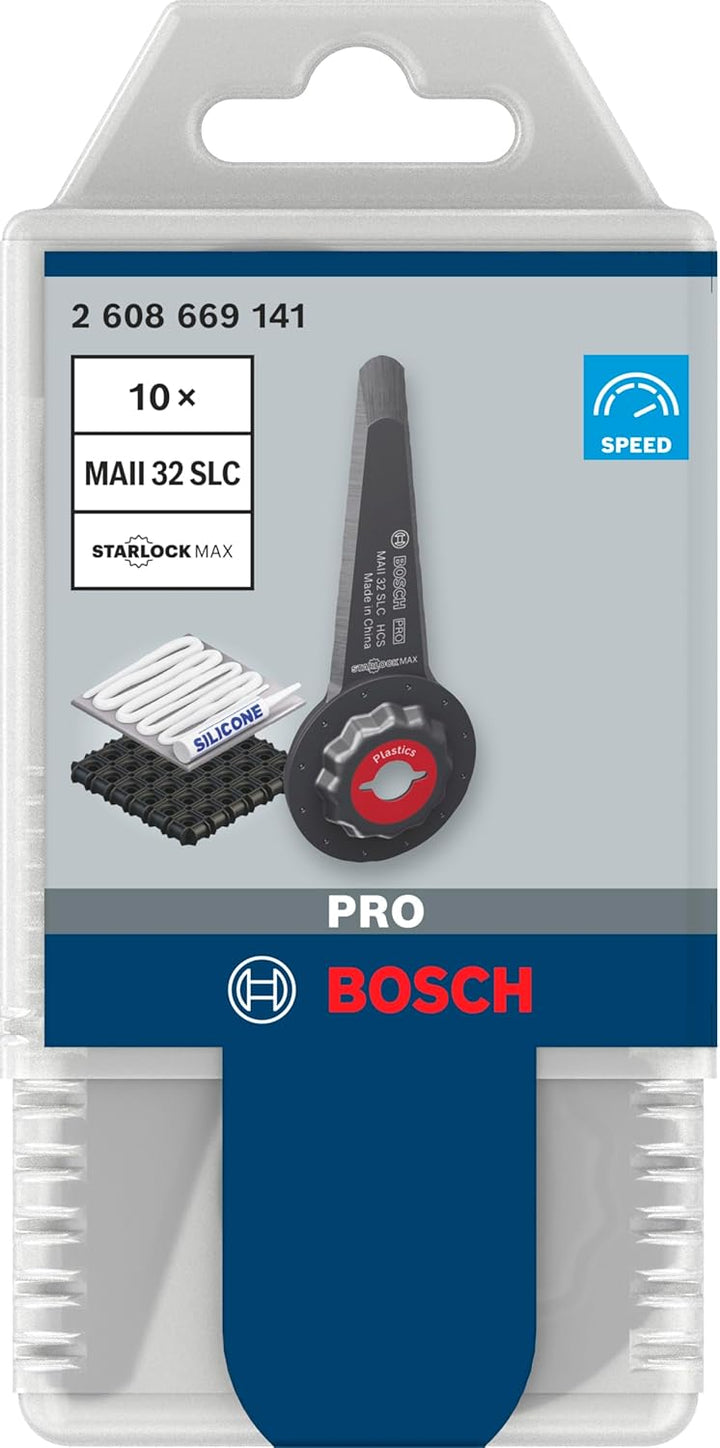 Bosch 10x PRO Multi Material MAII 32 SLC Blatt für Multifunktionswerkzeuge (für Silikon, Gummi, Brei